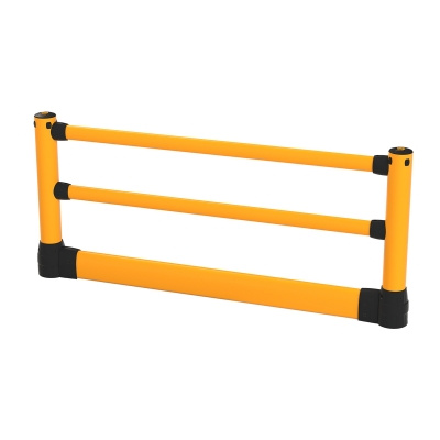 BLACK BULL FLEX+ Rammschutz-Geländer S-Line mit Unterfahrschutz, Polymer, schwarz/gelb, Starter-Set, inkl. Befestigungsmaterial