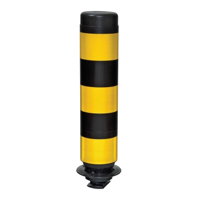 Leitzylinder FlexPin 46-TL, gelb reflektierende Folie, mit schwarzen Streifen, D 100 mm, H 460 mm
