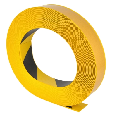 PROline-tape Stapler Bodenmarkierungsband, Breite 50 mm, gelb/schwarz, Bandlänge 25 m, selbstklebend