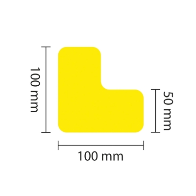 PROline-tape Bodenmarkierung L-Stück, selbstklebend, 25 Stück, Breite 50 mm, gelb