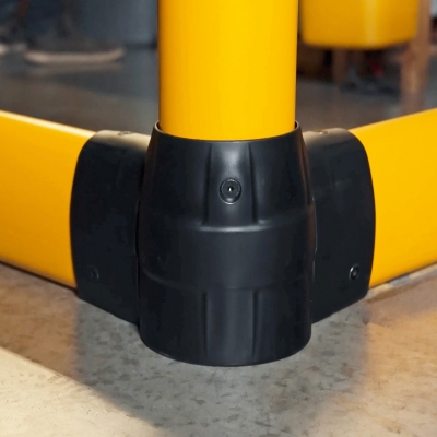 BLACK BULL FLEX+ Rammschutz-Geländer S-Line mit Unterfahrschutz, Polymer, schwarz/gelb, Starter-Set, inkl. Befestigungsmaterial