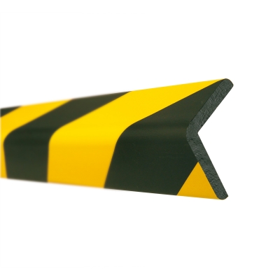MORION Prallschutz, Winkelform, Kantenschutz 60/60 mm, gelb/schwarz, selbstklebend, Länge: 1000 mm