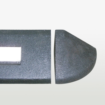GAMMA Elastikbordstein, Endelement flach, schwarz, Höhe: 100 mm, mit Befestigungsdübel