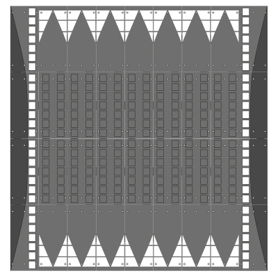 GAMMA Plateau-Kissen, SET C, schwarz, B x L x H 4050 x 4000 x 75 mm, 36 Elemente, inkl. Befestigungsmaterial