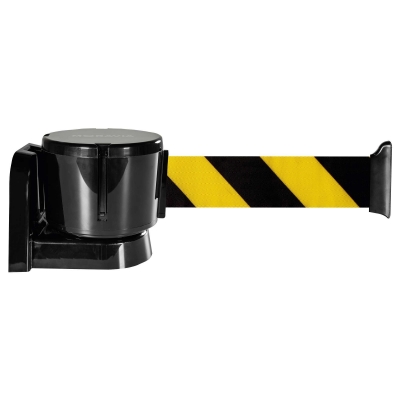 MORION Wandgurt zum Anschrauben, Gurtband gelb/schwarz schraffiert, Gurtlänge 12 m