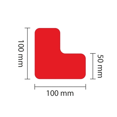PROline-tape Bodenmarkierung L-Stück, selbstklebend, 25 Stück, Breite 50 mm, rot