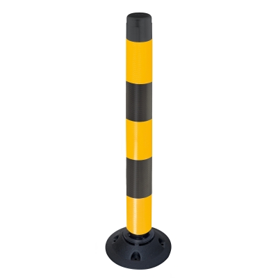 Leitzylinder FlexPin 100-TL, gelb reflektierende Folie, mit schwarzen Streifen, D 100 mm, H 1000 mm