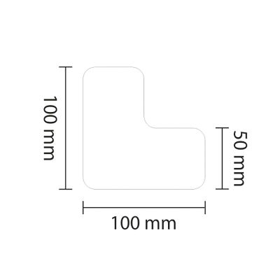 PROline-tape Bodenmarkierung L-Stück, selbstklebend, 25 Stück, Breite 50 mm, weiß