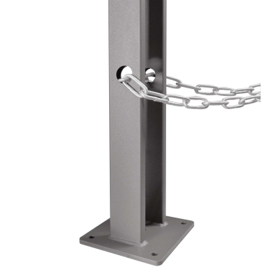 CITY-Anlehnbügel VeloRama, Stahl, feuerverzinkt und in DB703 beschichtet, Pfosten: H 810 x B 125 x B 125 x T 80 mm, mit Aussparung zur Ketten- oder Schlossdurchführung, zum Aufdübeln