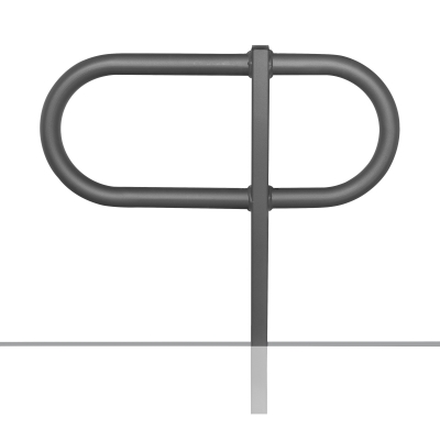 CITY-Anlehnbügel TOUR, Stahlrohr D 48 mm, Stahlfuss 160 x 140 mm, H x B 1100 x 820 mm, zum Einbetonieren, feuerverzinkt und beschichtet DB 703