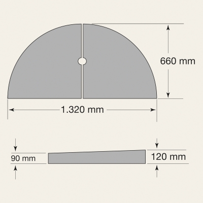 GAMMA Verkehrsinsel Innensegment 2-teilig, 160 cm