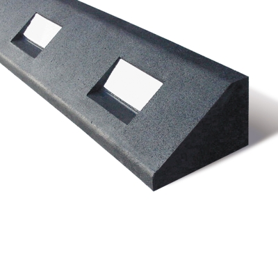 GAMMA Elastikbordstein schwarz, weiß reflektierend, 150/100/1250 mm, mit 4 Bohrungen und Befestigungsdübeln