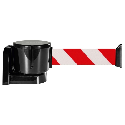 MORION Wandgurt zum Anschrauben, Gurtband rot/weiß schraffiert, Gurtlänge 12 m